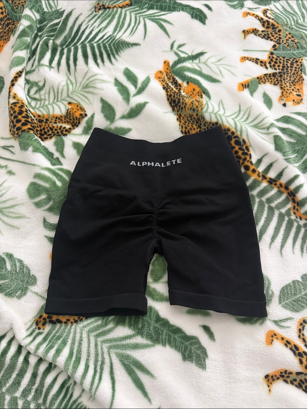 Alphalete Black High-Rise Scrunch Bike Shorts